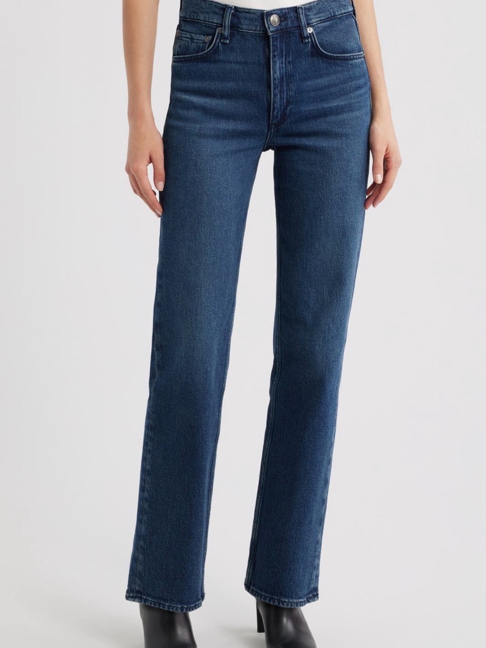 NWT rag & bone Harlow Mid Rise Straight Leg Jeans - Blue Teo - Women's Size 28